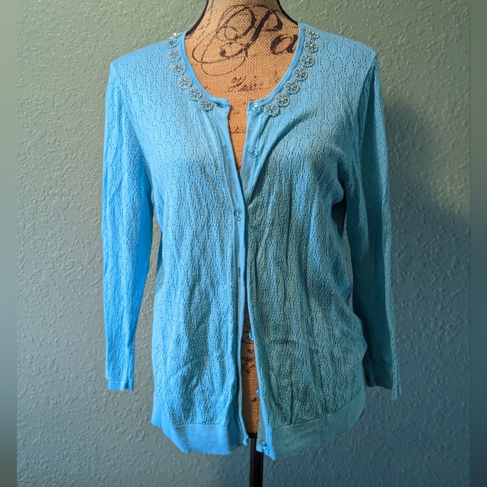 August Silk Light Blue Button Up - image 3
